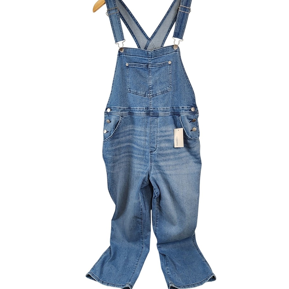 Sonoma Overalls Women XL Blue Denim Bib Straight Leg Casual NWT